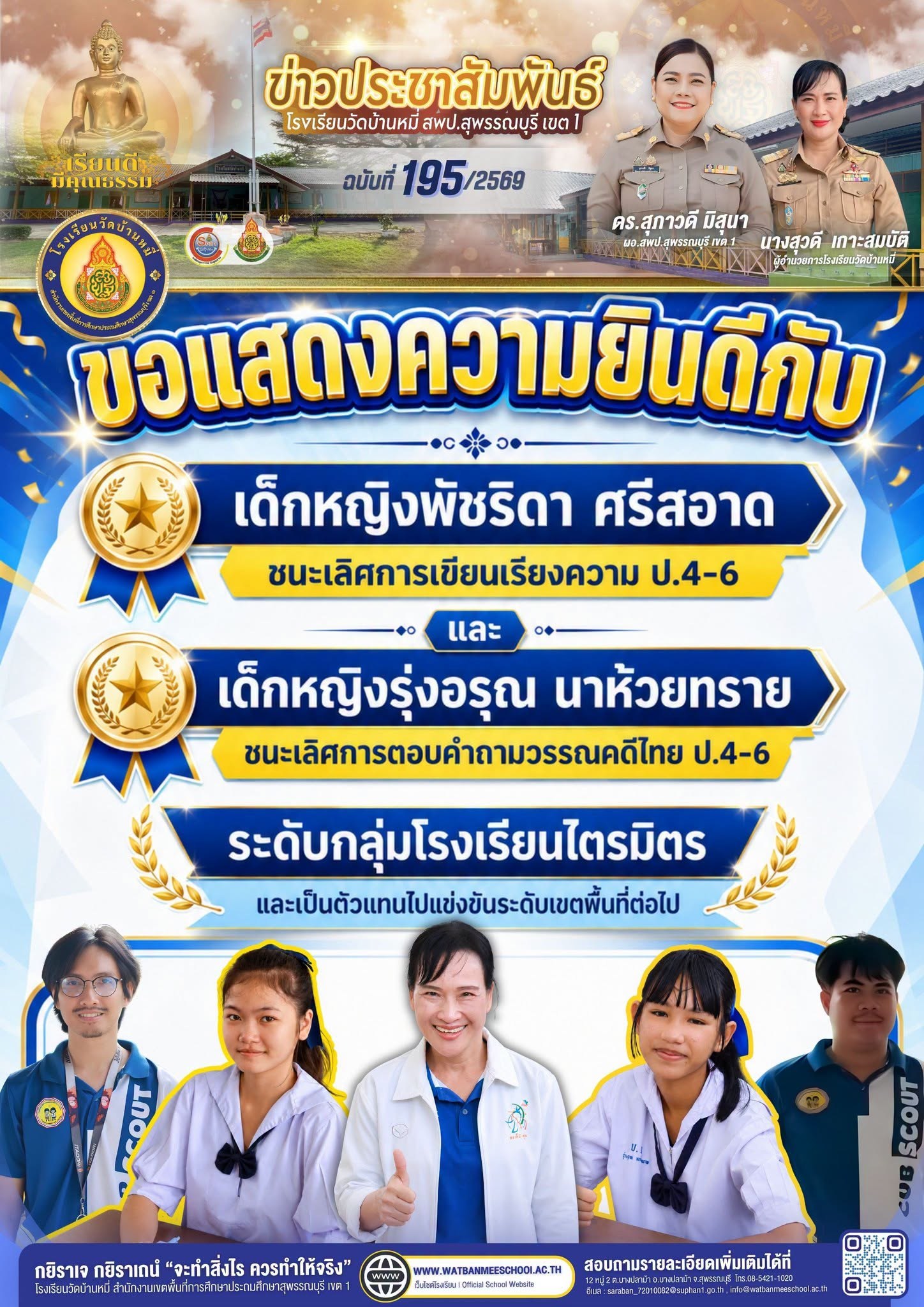ภาพข่าว ผลการแข่งขันทักษะภาษาไทย ระดับกลุ่มโรงเรียน