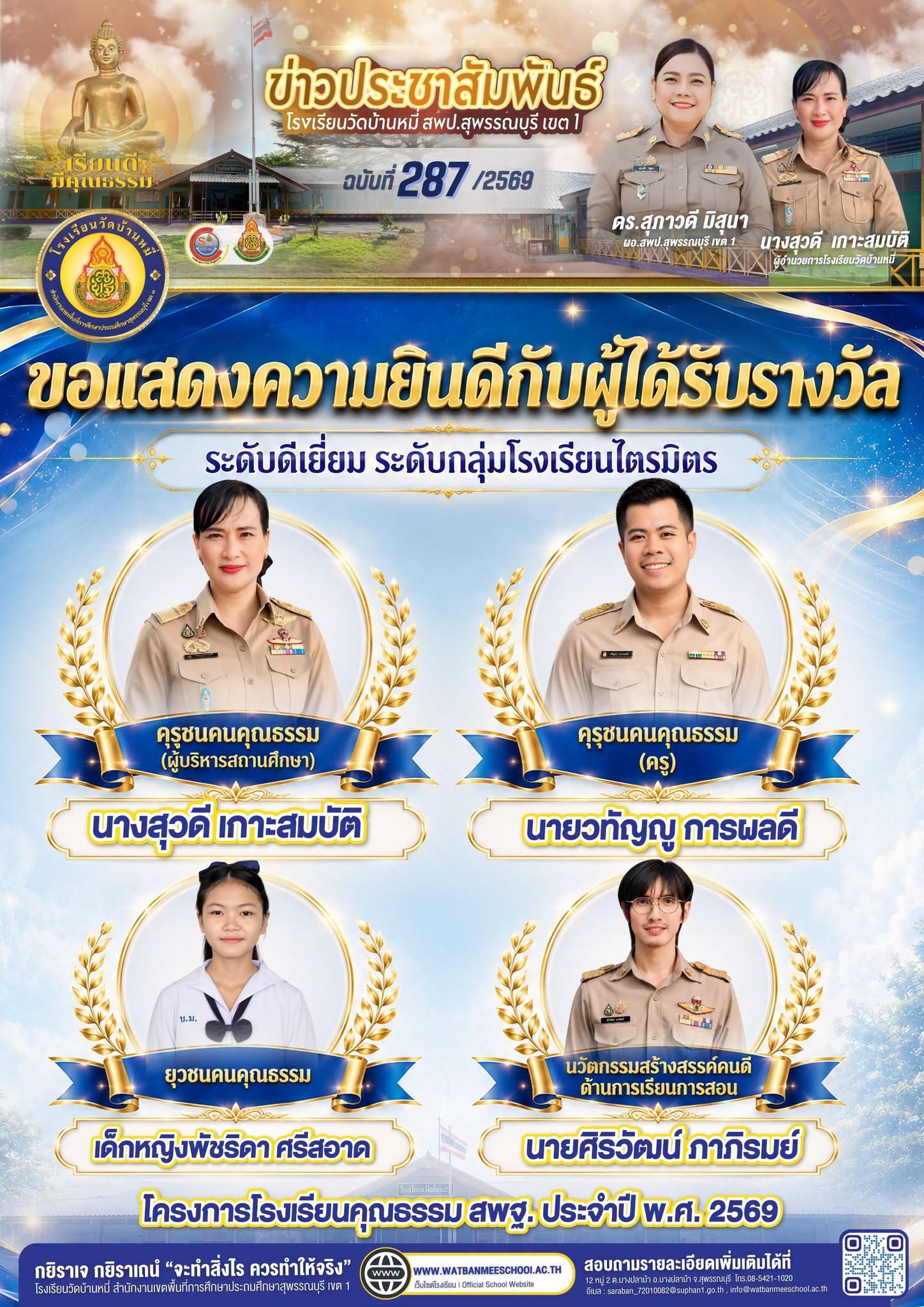 ภาพข่าว ผลงานตามโครงการโรงเรียนคุณธรรม สพฐ. ประจำปี พ.ศ. 2569